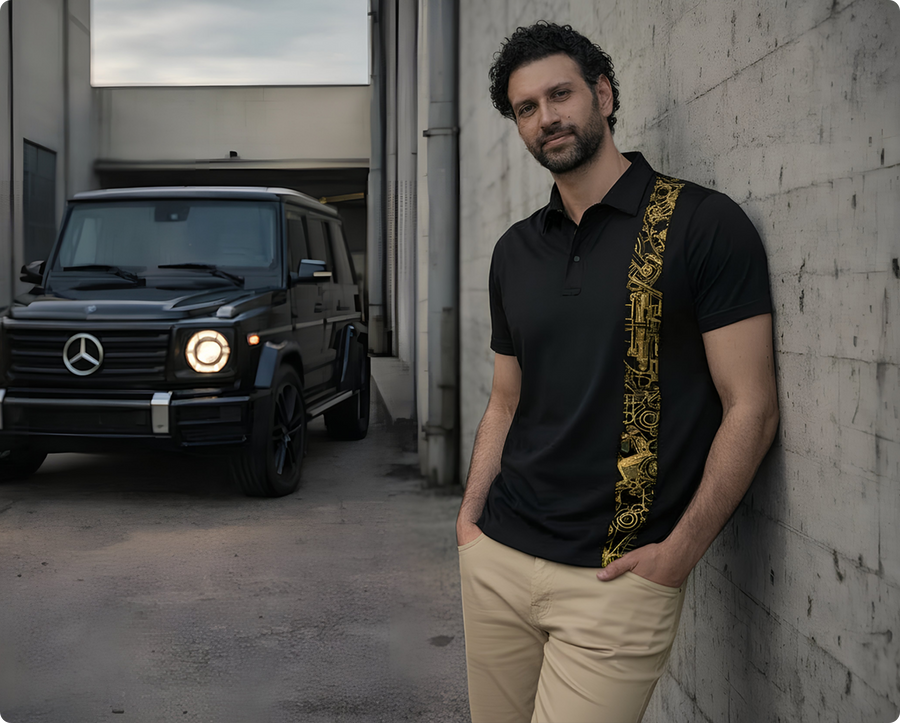 OUTRIDER - Giza Cotton Polo T-Shirt (Black)