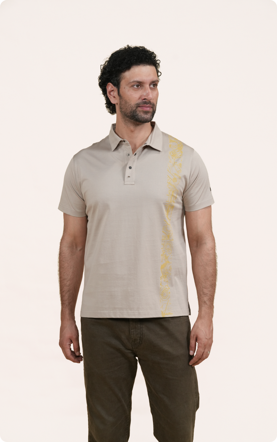 OUTRIDER - Giza Cotton Polo T-Shirt (Beige)