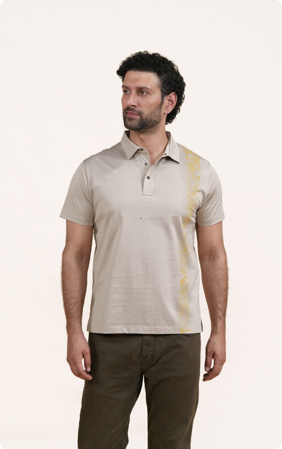 OUTRIDER - Giza Cotton Polo T-Shirt (Beige)
