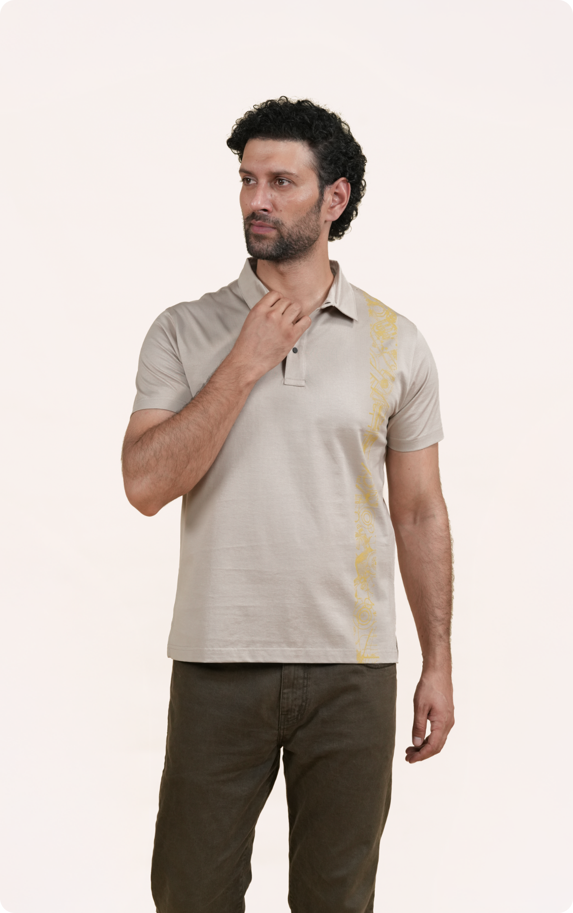 OUTRIDER - Giza Cotton Polo T-Shirt (Beige)