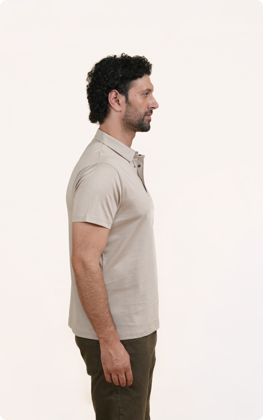 OUTRIDER - Giza Cotton Polo T-Shirt (Beige)